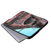 Eisenbahnbrücke Leeds Laptopschutzhülle (Vorne Knopf)