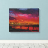 Eisenbahnbrücke Parker Arizona Leinwanddruck (Insitu (Holzboden))