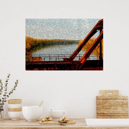 Eisenbahnbrücke Poster (Küche)