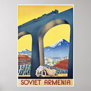 Eisenbahnbrücke Siviet Armenia Poster