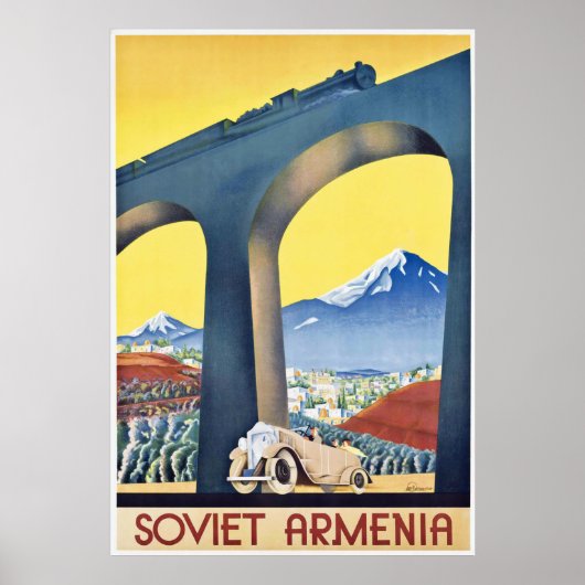 Eisenbahnbrücke Siviet Armenia Poster (Vorne)
