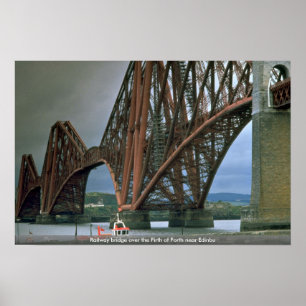 Eisenbahnbrücke über der Förde von weiter nahe Poster