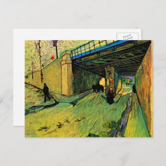 Eisenbahnbrücke über Montmajour durch Vincent van Postkarte (Vorne/Hinten)