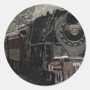 Eisenbahndekor im Vintage-Stil Runder Aufkleber