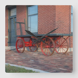 Eisenbahndepot Quadratische Wanduhr