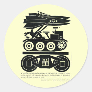 Eisenbahnen beförderten 90% des gesamten Frachtgut Runder Aufkleber