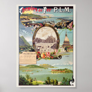 Eisenbahnen PLM Italien Vintage Poster 1895
