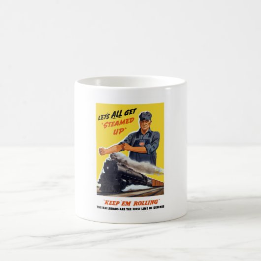 Eisenbahnen sind die erste Verteidigungslinie -- Kaffeetasse (Mittel)