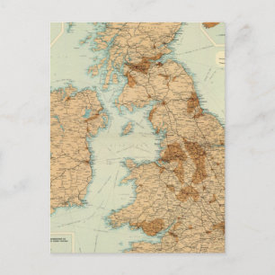 Eisenbahnen und industrielle Landkarte der Britisc Postkarte