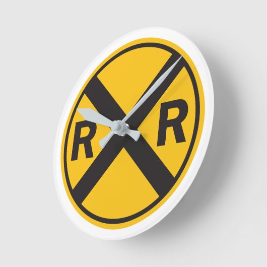 Eisenbahnfan-Rundschild Runde Wanduhr (Winkel)