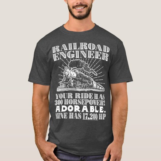 Eisenbahningenieur Horsepower Funny Locomotive T-Shirt (Vorderseite)