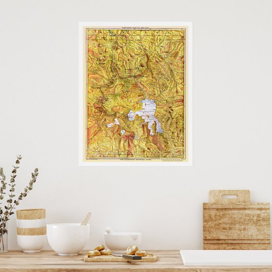 Eisenbahnjellowstone Karte 1903 Poster (Küche)