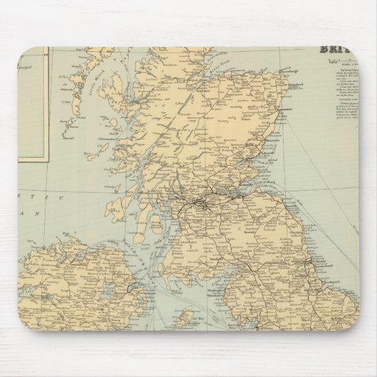 Eisenbahnkarte, Britische Inseln Mousepad (Vorne)