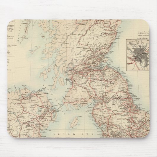 Eisenbahnkarte der Britischen Inseln Mousepad (Vorne)