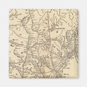 Eisenbahnkarte New England Staaten Magnet