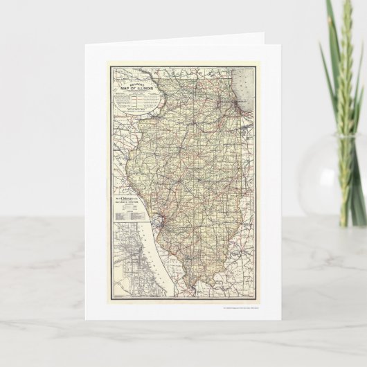 Eisenbahnkarte von Illinois 1898 Karte (Vorderseite)