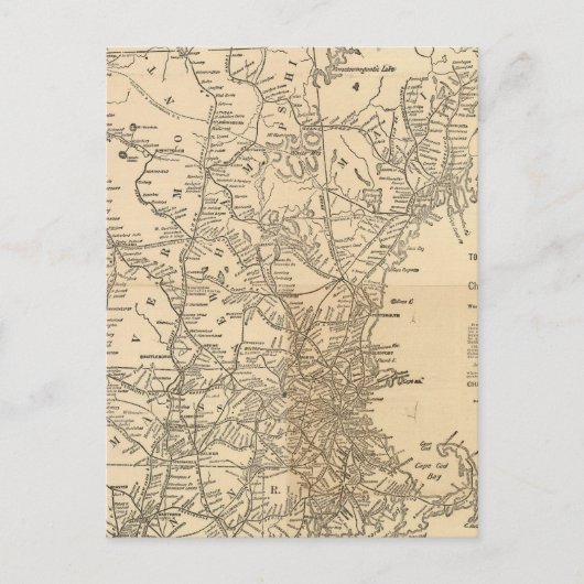 Eisenbahnplan Neuengland Staaten Postkarte (Vorderseite)