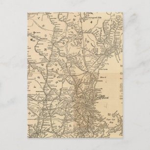 Eisenbahnplan Neuengland Staaten Postkarte