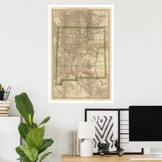 Eisenbahnplan New Mexico 1879 Poster (Heimbüro)