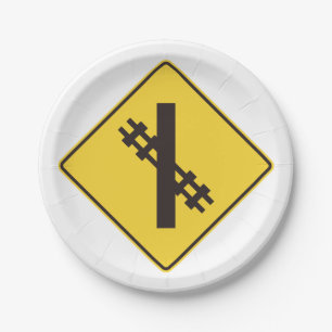 Eisenbahnschild Pappteller