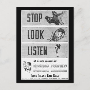 Eisenbahnsicherheit auf Long Island Postkarte