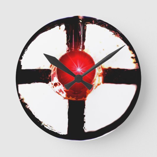 Eisenbahnsignal Wig Wag Runde Wanduhr (Vorderseite)