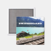 Eisenbahnstrecke in der Schweiz Magnet (Vorderseite/Rückseite)