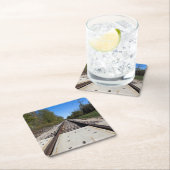 Eisenbahntracks Fotografie Rechteckiger Pappuntersetzer (Vor Ort)