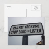 Eisenbahnübergangszeichen Postkarte (Vorne/Hinten)