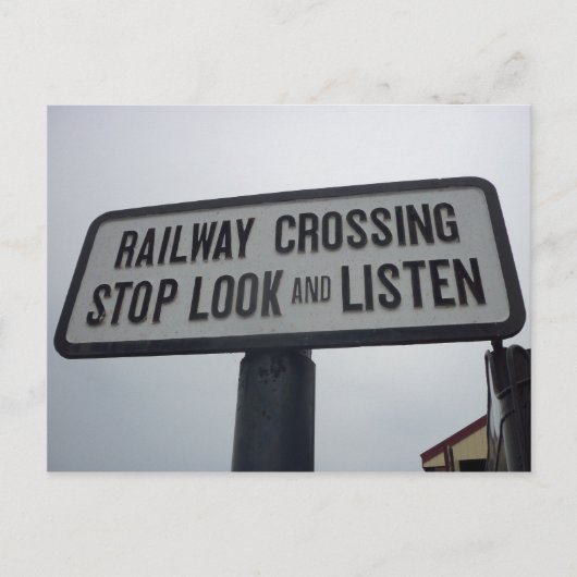 Eisenbahnübergangszeichen Postkarte (Vorderseite)