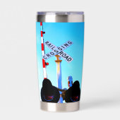 Eisenbahnüberquerung mit Bell atop Flashers Thermobecher (Vorderseite)