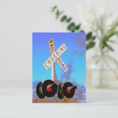 Eisenbahnüberquerung mit gebranntem Kreuz Postkarte (Stehend Vorderseite)