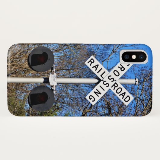 Eisenbahnüberquerung mit invertiertem Kreuz Case-Mate iPhone Hülle (Rückseite (Horizontal))