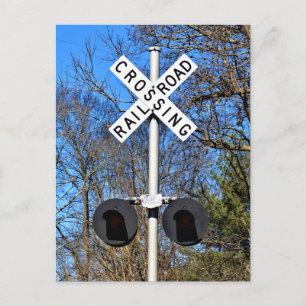 Eisenbahnüberquerung mit invertierten Querfeldern Postkarte