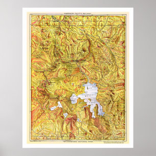 Eisenbahnyellowstone-Karte 1903 Poster