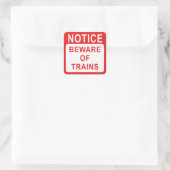 Eisenbahnzeichen Quadratischer Aufkleber (Tasche)