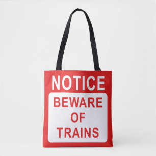 Eisenbahnzeichen, Vorsicht vor Zügen Tasche