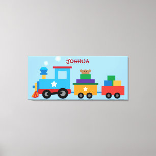 Eisenbahnzug Kinder überwunden Canvas Triptychmaue Leinwanddruck