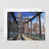 Eisenbrücke mit dem Boston Financial District Postkarte (Vorne/Hinten)