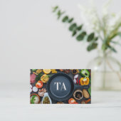 Eisenerz-Lebensmittel auf dem Tisch | Monogramm Visitenkarte (Stehend Vorderseite)