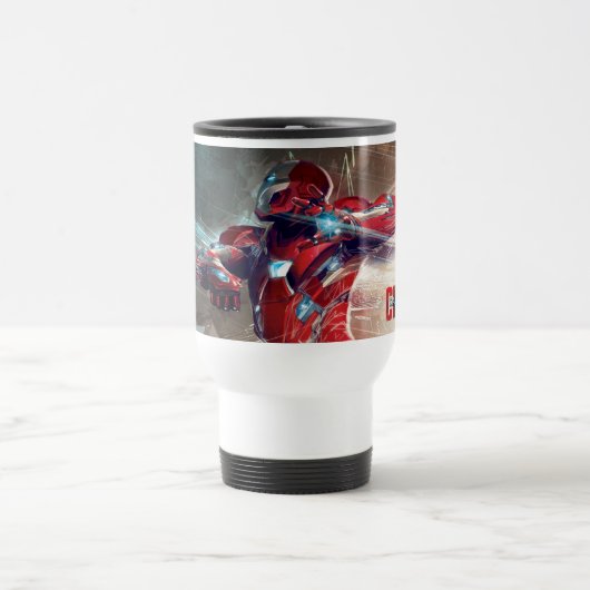 Eisenerz-Männchen-Action-Render mit Sketch-Overlay Reisebecher (Mittel)