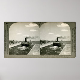 Eisenerzboote Verlassend Soo - Vintages Stereoview Poster