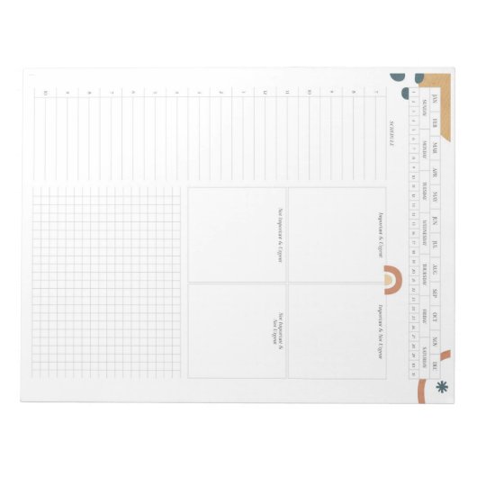 Eisenhower Matrix Undated Daily Notizblock (Vorderseite)