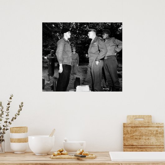 Eisenhower und Bradley sprechen über Widerstand Poster (Küche)