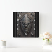Eisenhülse mit Maske-Uhr Quadratische Wanduhr (Zuhause)