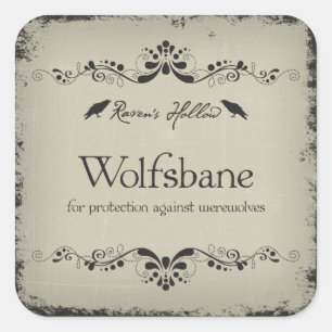 Eisenhut Halloween-Glas-Sticker-Etikett Quadratischer Aufkleber