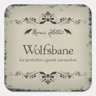 Eisenhut Halloween-Glas-Sticker-Etikett Quadratischer Aufkleber