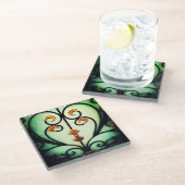 Eisenkraut Glasuntersetzer (Schrägansicht)