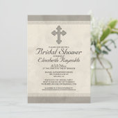 Eisenkreuzung Bridal-Dusche Einladungen (Stehend Vorderseite)