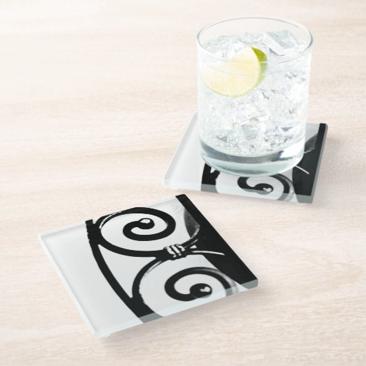 Eisenkunst Glasuntersetzer (Schrägansicht)